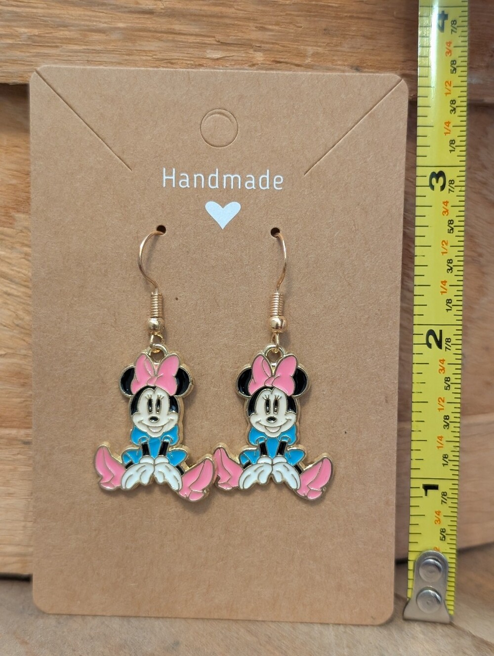 Disney's Minnie Mouse Enamel Metal Earrings NEW